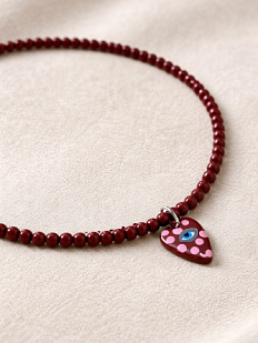 Чокер Migette с подвеской «Сердце с глазом», бордовый