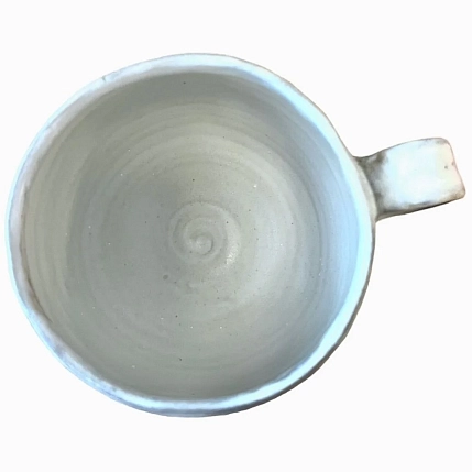 Кружка ручной работы Кимбриа круглая, белая, керамика, 400 мл, фото 3.