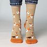 Носки «Человек - человеку волк, а корги - корги корги!», р-р 42-46, светло-коричневые, превью фото 1