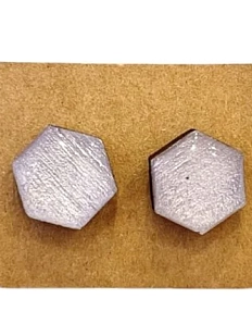 Серёжки-гвоздики «Соты», дерево, гипоаллергенный сплав, розовые блёстки