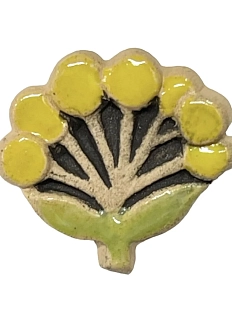 Брошь керамическая ручной работы «Цветочек», жёлтая