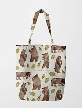 Сумка шоппер Забористый текстиль «Медведи», хлопок