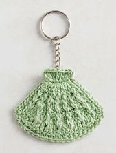 Вязаный брелок, обвес на сумку «Ракушка», салатовый, 7 см
