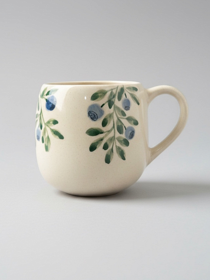 Кружка ручной работы круглая «Черника», керамика, 250 мл, фото 1.