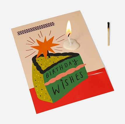 Открытка-свечка «Birthday wishes», Вьюнчик, А6, фото 3.