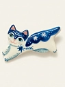 Брошь ручной работы Полина Гузеева «Котик со звёздами», синяя, фарфор, превью фото 2