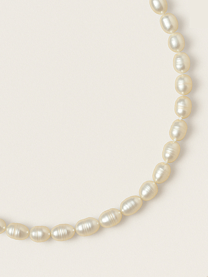 Чокер ручной работы «Rose», речной жемчуг, родированная латунь, фото 1.