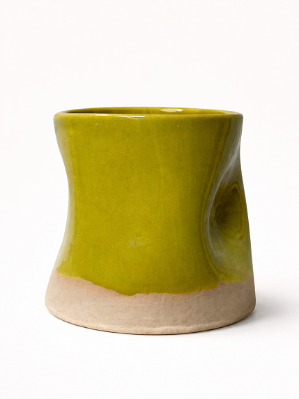 Стакан ручной работы, салатовый, керамика, 300 мл, фото 2.