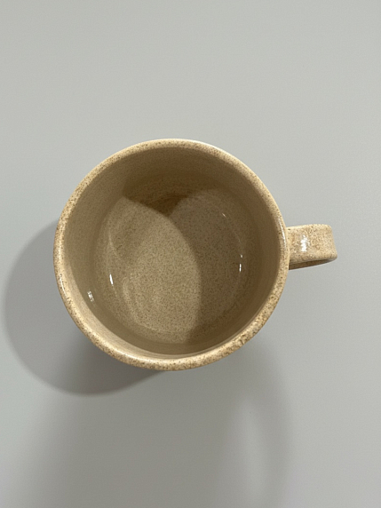 Кружка ручной работы, бежевая, керамика, 350 мл, фото 3.
