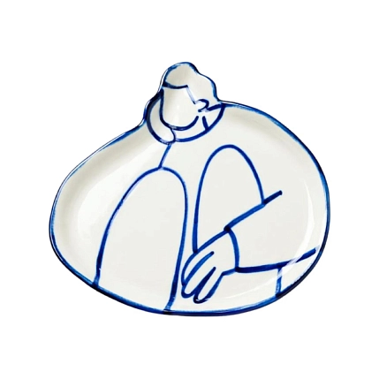 Фигурная тарелка ручной работы ЮЛЬНИКА (JULNIKA) «Приятель», полуфарфор, 21 см, фото 1.