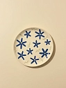 Тарелка ручной работы Малёма с росписью Синие цветы и веточки, керамика, 15 см, превью фото 1