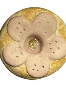 Подсвечник ручной работы «Пончик с цветочком», керамика, в ассортименте