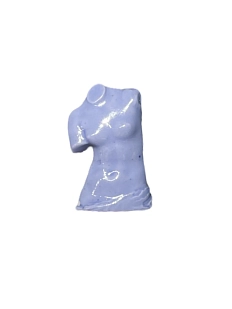 Брошь ручной работы Фарфор Булыгина «Античный торс», синяя