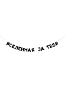 Бумажная гирлянда из букв Tak.sebe.prazdnik «ВСЕЛЕННАЯ ЗА ТЕБЯ», чёрная, картон, 240 г/м², превью фото 1
