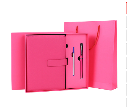 Подарочный набор с ежедневником «President» и ручкой, розовый, фото 1.