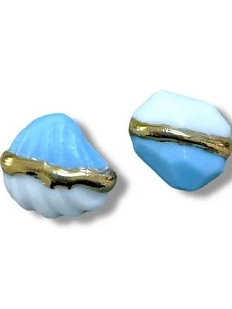 Серёжки-гвоздики из фарфора с позолотой