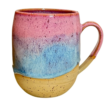 Кружка ручной работы «Рассвет», розовая, керамика, 500 мл, фото 1.