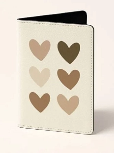Обложка на паспорт DARI DARI «Бежевые сердечки», искусственная кожа, бежевая