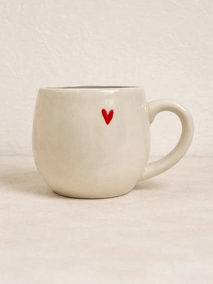 Кружка ручной работы НАДО ЖЕ с подвеской сердечком и росписью «Бегемот», белая, керамика, 250 мл, фото 4.