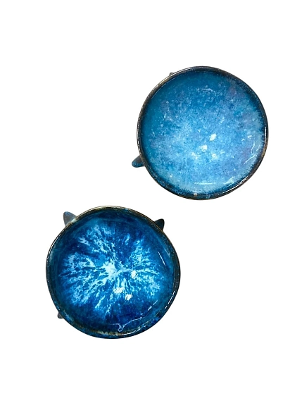 Пиала ручной работы на ножках «Космическая», 8 см, керамика, фото 5.