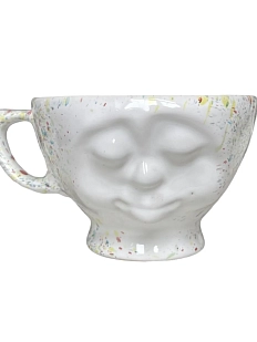 Кружка ручной работы с личиком, разноцветная, керамика, 300 мл