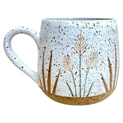 Кружка ручной работы Трава, керамика, 300 мл, фото 1.