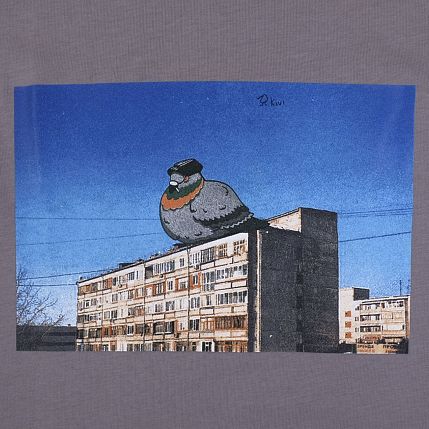 Футболка Barking Store «Курлык», XL муж., серый, фото 2.