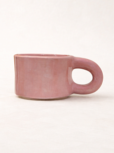 Кружка ручной работы, однотонная, розовая, керамика, 300 мл