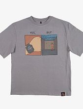 Оверсайз футболка Barking Store «1000 steps», 3XL, серый