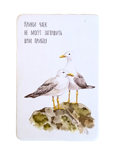 Магнит «Крики чаек не могут заглушить шум прибоя»