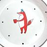 Тарелка ручной работы с бортиком Лис в горах с птичкой, белая, 17 см, превью фото 2