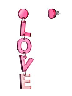 Серьги «LOVE», оргстекло, переработанный пластик