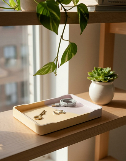 Поднос прямоугольный, «Classic», персиковый с розовым, фото 2.