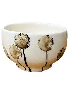 Пиала ручной работы Катя Вебер Одуванчики, белая, керамика, 125 мл