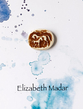 Брошь ручной работы «Лошадь с жеребенком » коричневая, керамика