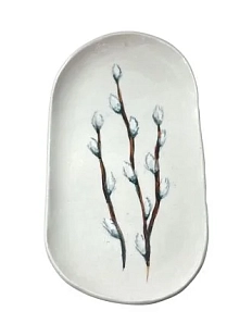 Блюдо ручной работы Верба керамика «Верба», овальное, керамика, 20 см