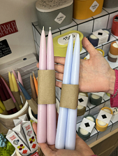 Набор свечей ручной работы «Небесный», 2шт