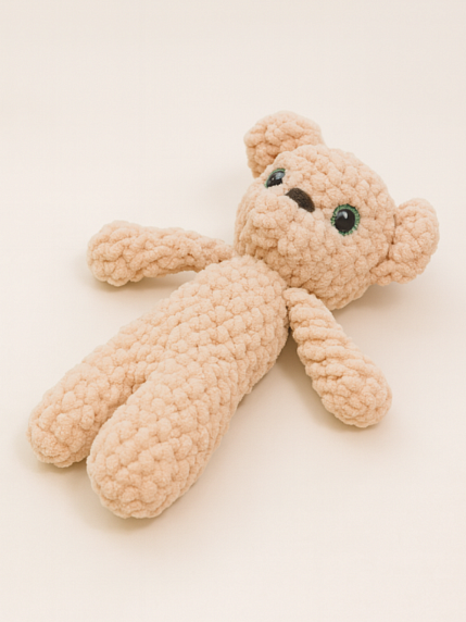 Игрушка ручной работы «Котёнок» плюшевый, розовый, фото 2.