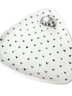 Тарелка ручной работы Мама Черепаха Бегемотик, белая, керамика, 18 см