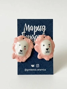 Серьги Мария Гордеева «Львы», керамика