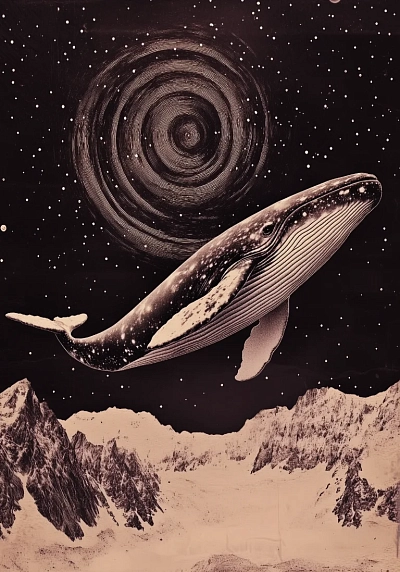 Картхолдер двойной DARI DARI «Летящий кит», экокожа, фото 1.