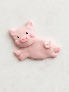 Брошь Радость Рядом «Свинка», полимерная глина, розовая