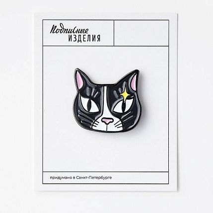 Значок эмалированный «Кошка искра», фото 3.