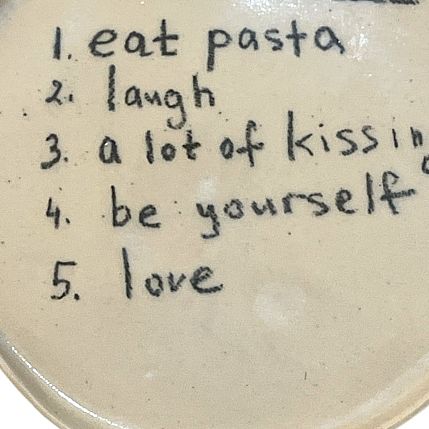 Тарелка ручной работы c надписью «House rules», керамика, 17 см, фото 2.