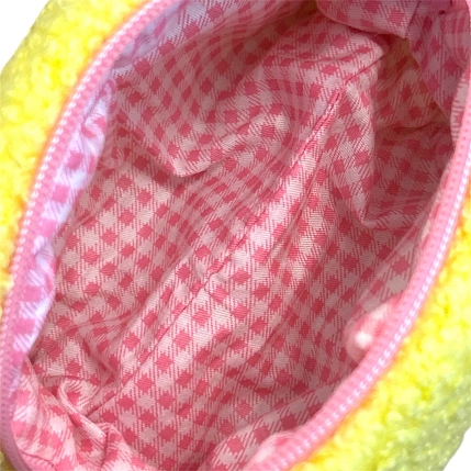 Косметичка ручной работы АМИ (Ami lé sac) «Bebesss», жёлтая, барашек, фото 4.