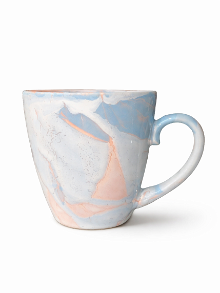 Кружка ручной работы Тата вытворяет/NF ceramics «Ни**я не понятно, но очень интересно», голубая, керамика, 400 мл, фото 2.