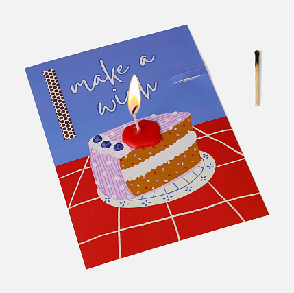 Открытка-свечка «Make a wish», Вьюнчик, А6, фото 3.
