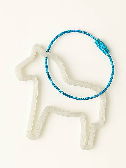 Брелок, обвес на сумку «Лошадка», белый, 6 см, фото 1.