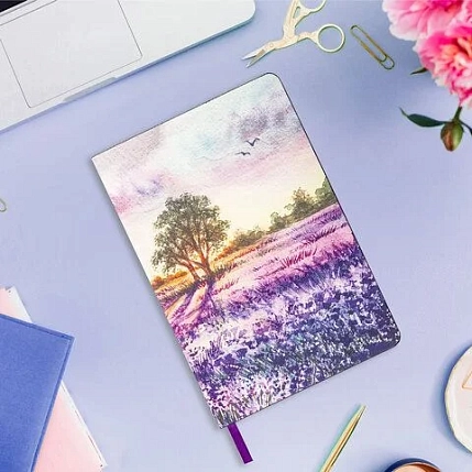 Блокнот «Violet» в клетку, А5, 80 листов, фиолетовый, фото 7.