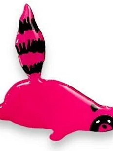 Брошь ручной работы «Енот» розовая, дерево